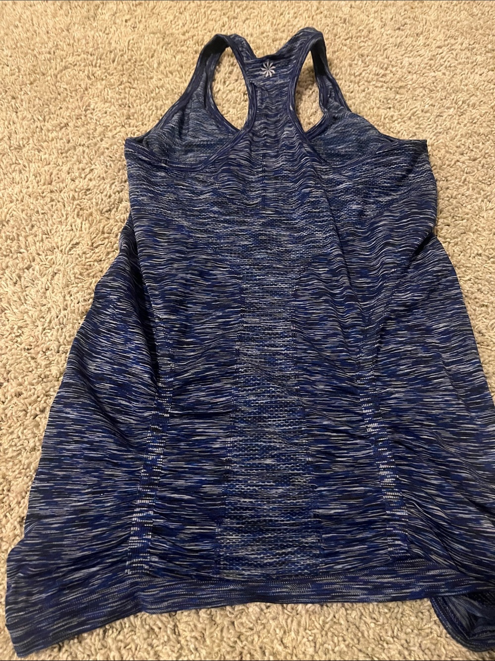Athleta Blue Space-Dye Racerback Tank - Picture 3 of 4